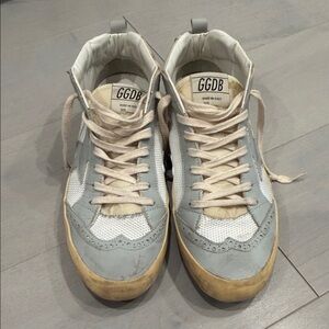 Golden Goose Men’s Gray, White & Tan Retro Sneakers